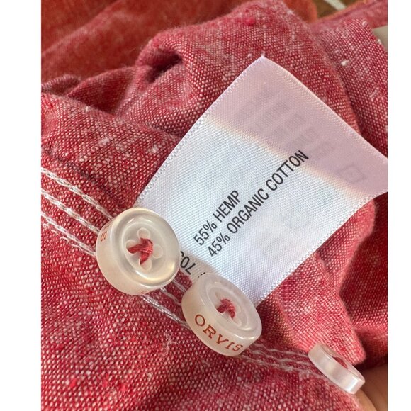 Orvis Red Hemp Cotton Button Shirt XL - Picture 5 of 11